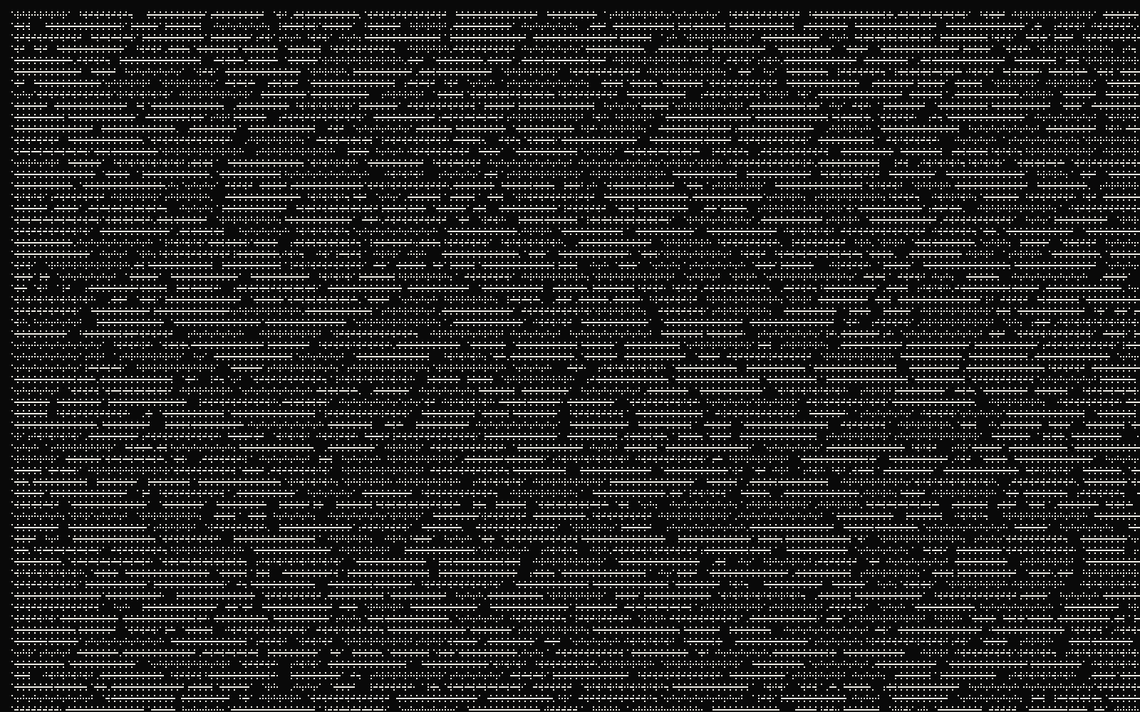 The same run as a dense wall of log lines